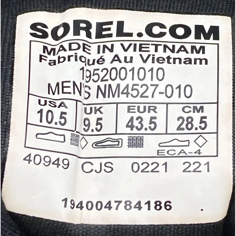 Sorel Kinetic‎ Mens 10.5 Black  Boots